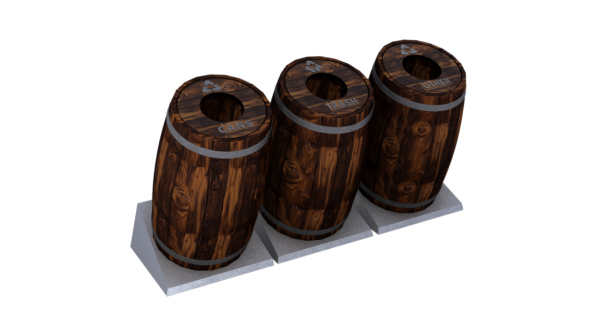 Barrel Trio Trash Bin