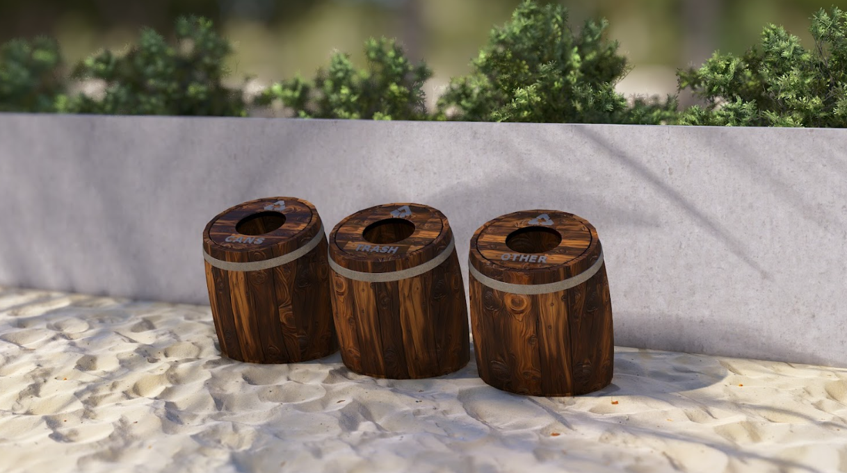 Barrel Trio Trash Bin